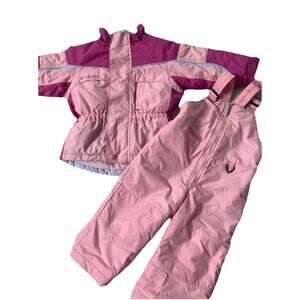 VTG Columbia Vertex Girl 2T Thermal Suit Coat Snow Bibs Overall Jacket Toddler